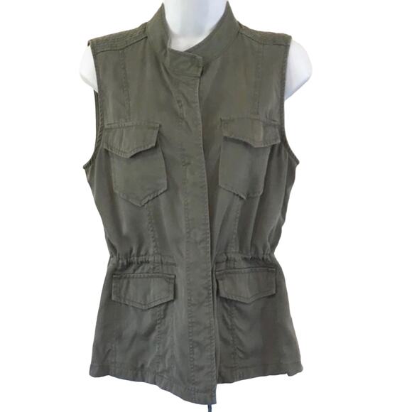 Laju Army Green Safari Utility Vest Jacket sz small Gorpcore - Picture 1 of 4